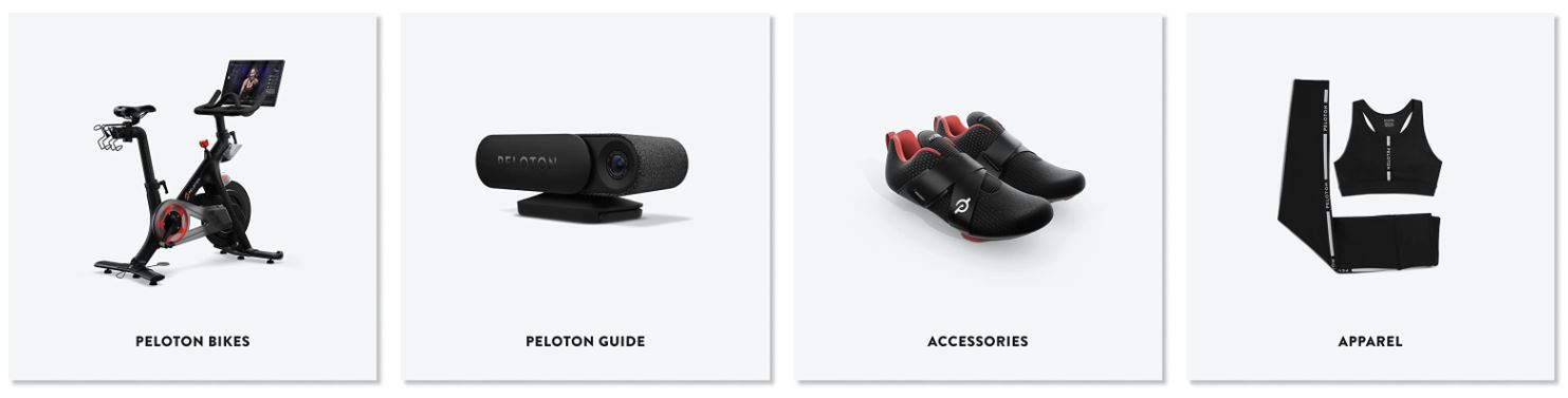 Peloton Amazon Store categories