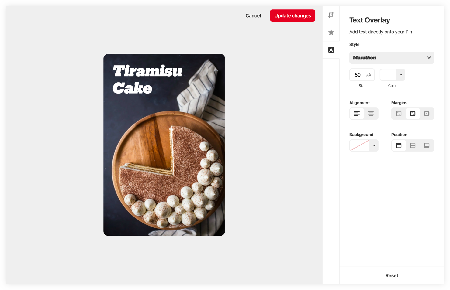 pin builder screenshot tiramisu cake