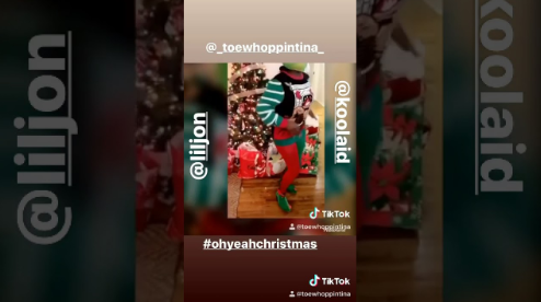 example of Kool-Aid TikTok ad for #OhYEAHChristmas challenge