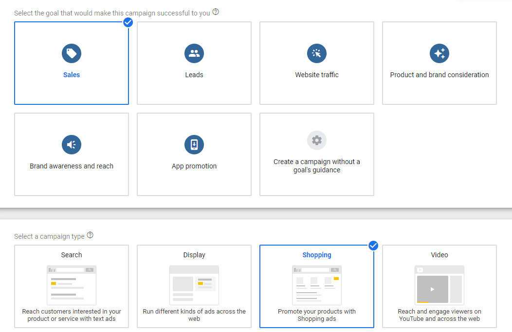 set up google shopping campaign