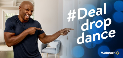 Walmart TikTok ad example with Terry Crews reading #DealDropDance